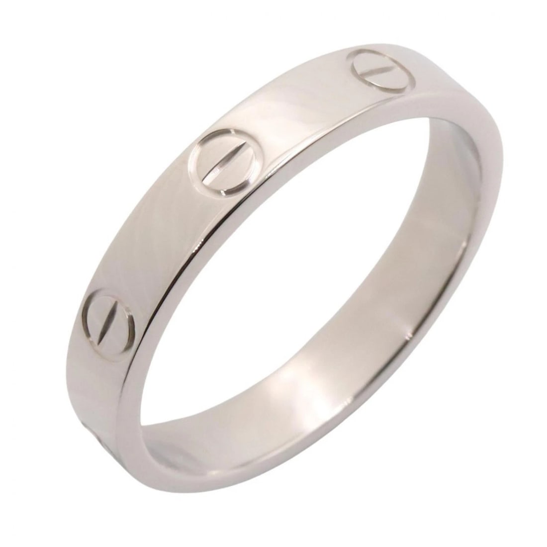 CARTIER MINI LOVE RING 18KWG WHITE GOLD: CARTIER Mini Love Ring 18KWG White Gold Brand: CARTIER Type/Style: Ring Material: K18WG?White Gold?, Color: Silver Size: US size 7.5 Accessories: None Accessories Notice: When purchasing pre-owned