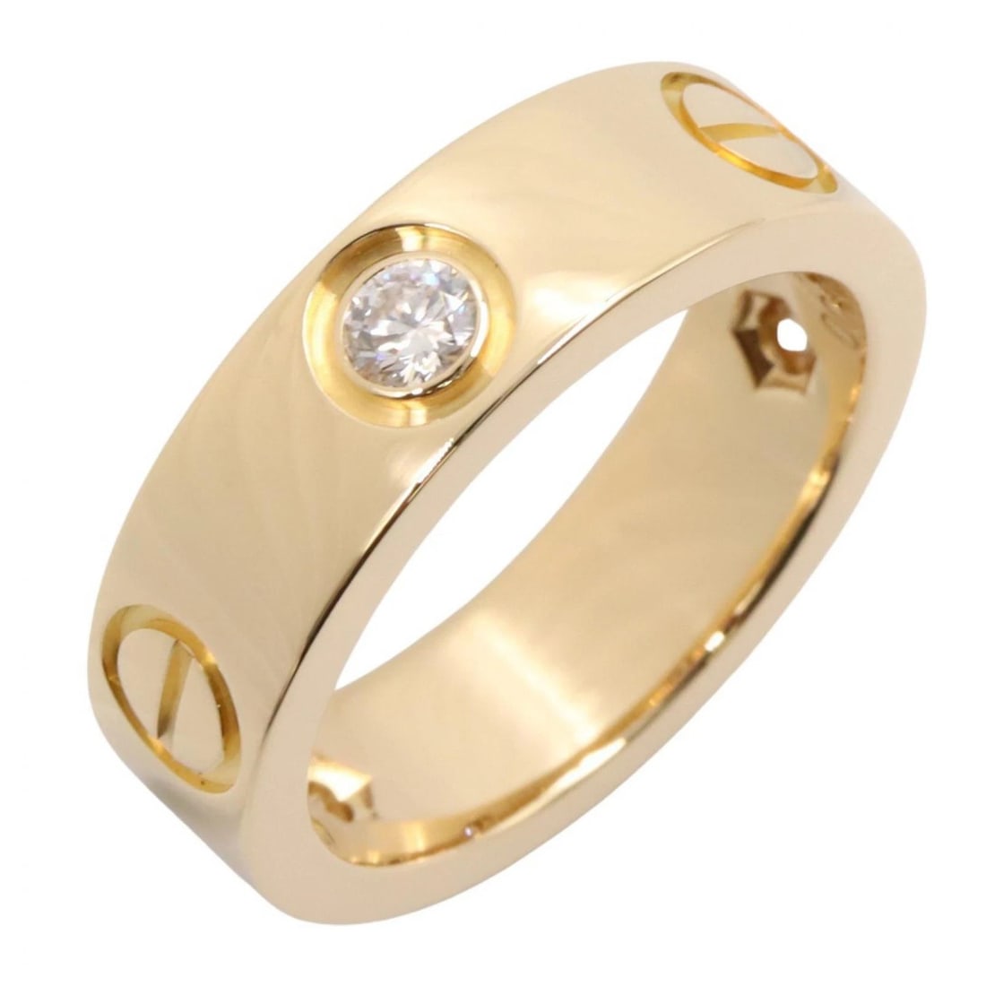 CARTIER LOVE DIAMOND RING 18KYG YELLOW GOLD: CARTIER Love Diamond Ring 18KYG Yellow Gold Brand: CARTIER Type/Style: Ring Material: K18 (Yellow Gold), Color: Gold Size: US size 4.25 Accessories: None Accessories Notice: When purchasing pre-owned