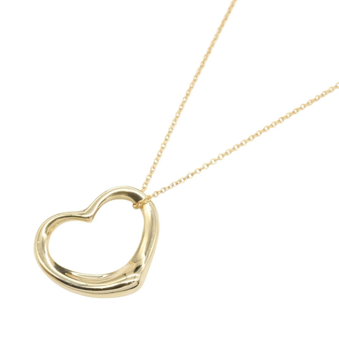 TIFFANY?CO OPEN HEART NECKLACE PENDANT: TIFFANY?CO Open Heart Necklace Pendant Brand: TIFFANY?CO Type/Style: Necklace Material: K18 (Yellow Gold), Color: Gold Size: Size Neck rotation?40.5cm(15.9") Motif W?22mm x H?18mm(0.9" x 0.7") Acc