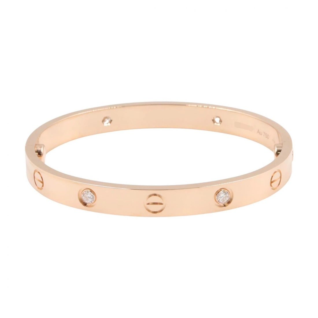 CARTIER LOVE 4P DIAMOND BRACELET: CARTIER Love 4P Diamond Bracelet Brand: CARTIER Type/Style: Bracelet Material: K18PG?Rose Gold?, Color: Gold Size: Size Band Length?14.5cm(5.7") Notation Size?16 Accessories: None Accessor