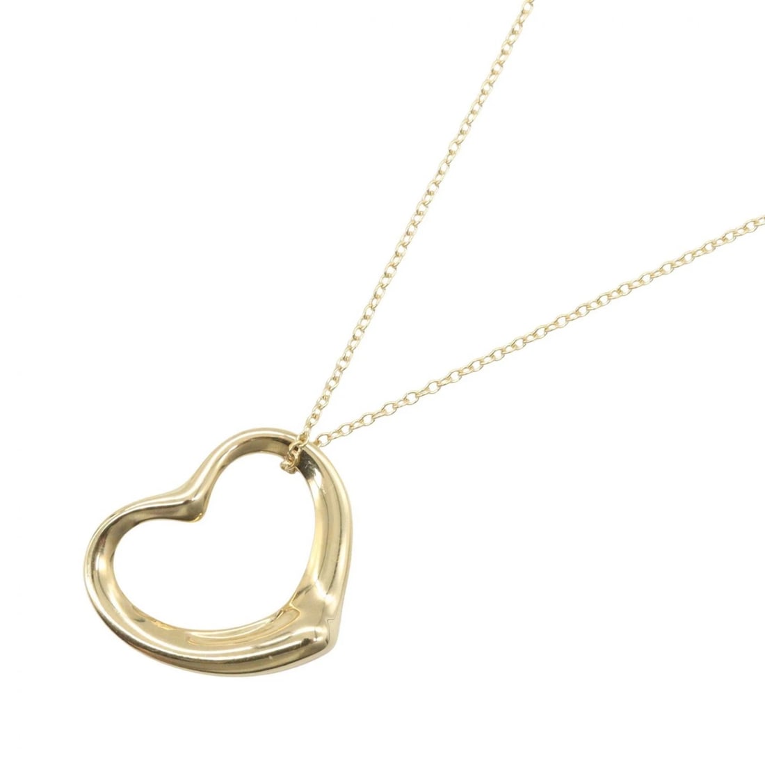 TIFFANY?CO OPEN HEART NECKLACE PENDANT: TIFFANY?CO Open Heart Necklace Pendant Brand: TIFFANY?CO Type/Style: Necklace Material: K18 (Yellow Gold), Color: Gold Size: Size Neck rotation?40.5cm(15.9") Motif W?21mm x H?18mm(0.8" x 0.7") Acc