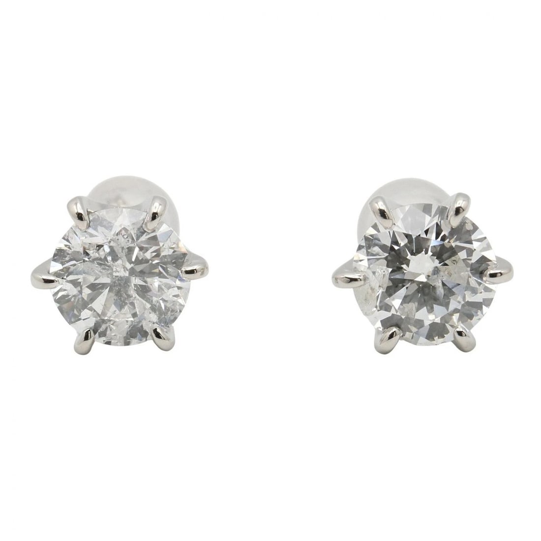 JEWELRY DIAMOND PIERCED EARRINGS: JEWELRY Diamond Pierced earrings Brand: JEWELRY Type/Style: Pierced earrings Material: Pt900 Platinum, Color: Silver Size: Size 8.6mm x 8.6mm(0.3" x 0.3") Accessories: None Accessories Notice: When