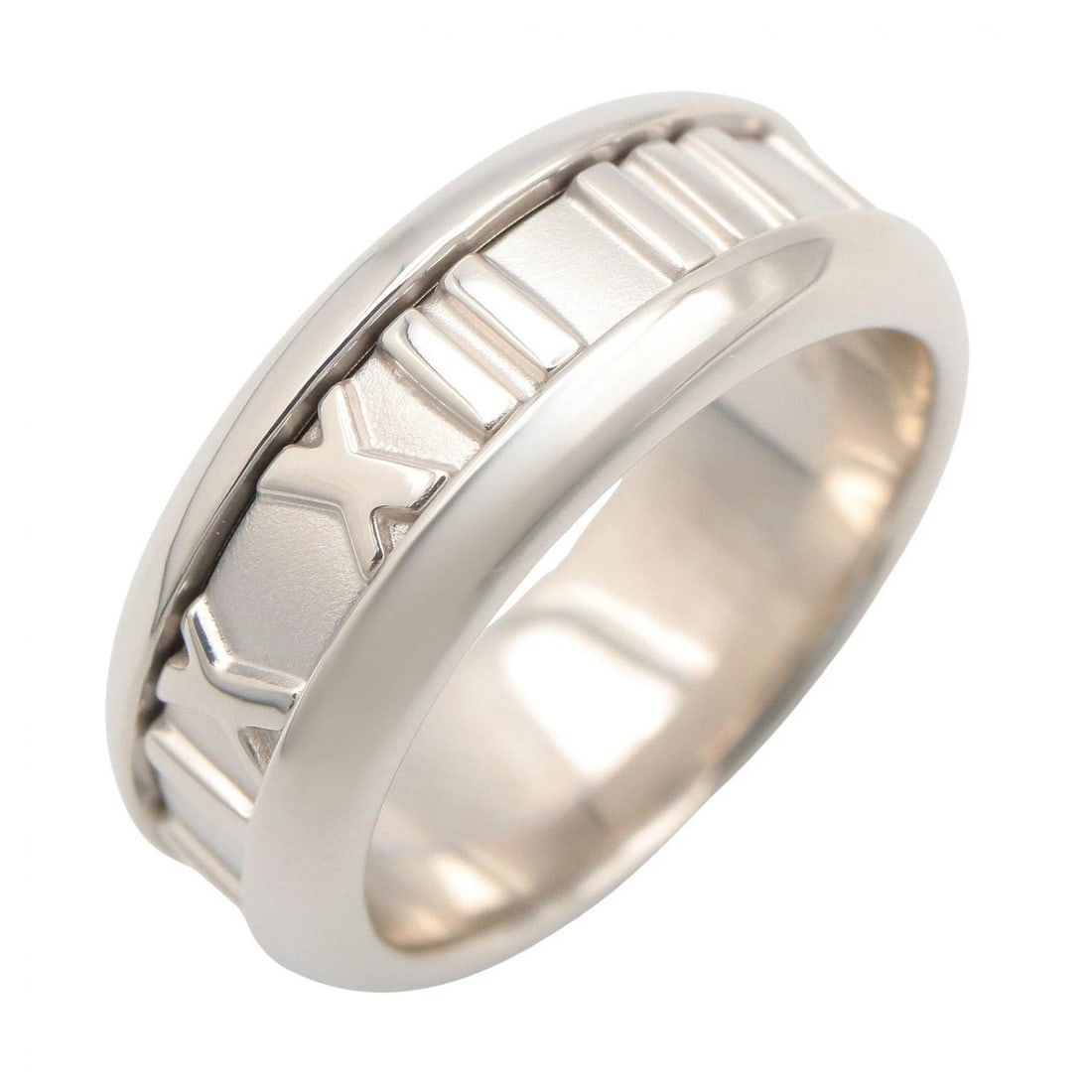 TIFFANY?CO ATLAS RING 18KWG WHITE GOLD: TIFFANY?CO Atlas Ring 18KWG White Gold Brand: TIFFANY?CO Type/Style: Ring Material: K18WG?White Gold?, Color: Silver Size: US size 4.75 Accessories: None Accessories Notice: When purchasing pre-owned