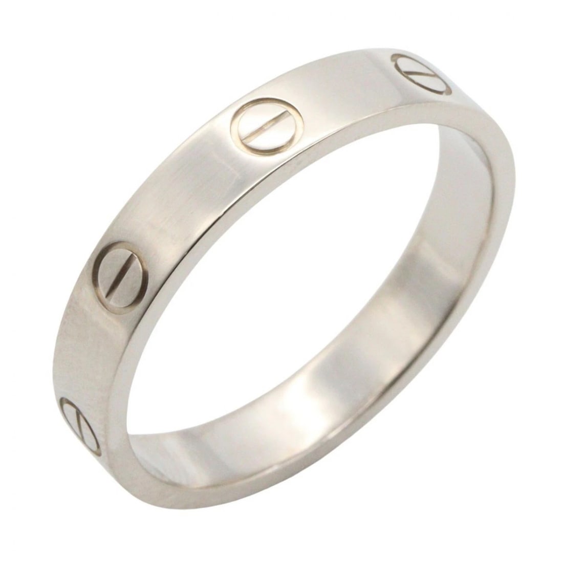 CARTIER MINI LOVE RING 18KWG WHITE GOLD: CARTIER Mini Love Ring 18KWG White Gold Brand: CARTIER Type/Style: Ring Material: K18WG?White Gold?, Color: Silver Size: US size 9 Accessories: None Accessories Notice: When purchasing pre