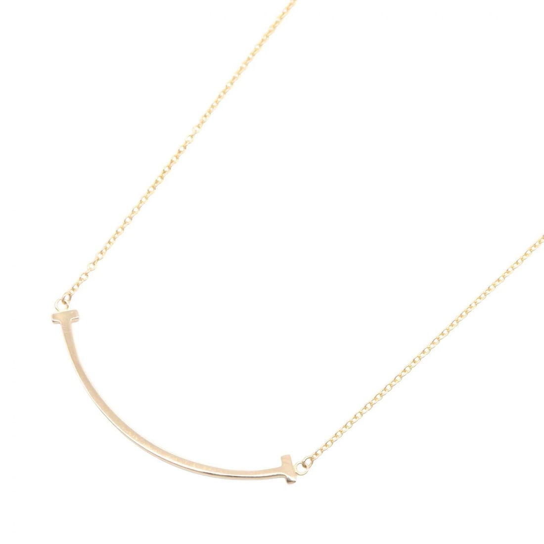 TIFFANY?CO T SMILE SMALL NECKLACE 18KPG: TIFFANY?CO T Smile Small Necklace 18KPG Brand: TIFFANY?CO Type/Style: Necklace Material: K18PG?Rose Gold?, Color: Gold Size: Size Neck rotation?41/46cm(16.1") Motif W?37mm x H?3mm(1.5" x 0.1") Acc