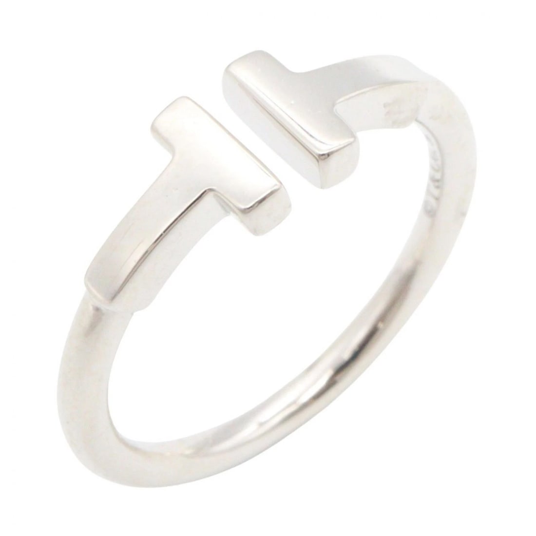 TIFFANY?CO T WIRE RING 18KWG: TIFFANY?CO T wire Ring 18KWG Brand: TIFFANY?CO Type/Style: Ring Material: K18WG?White Gold?, Color: Silver Size: US size 4.75 Accessories: None Accessories Notice: When purchasing pre-owned goods,
