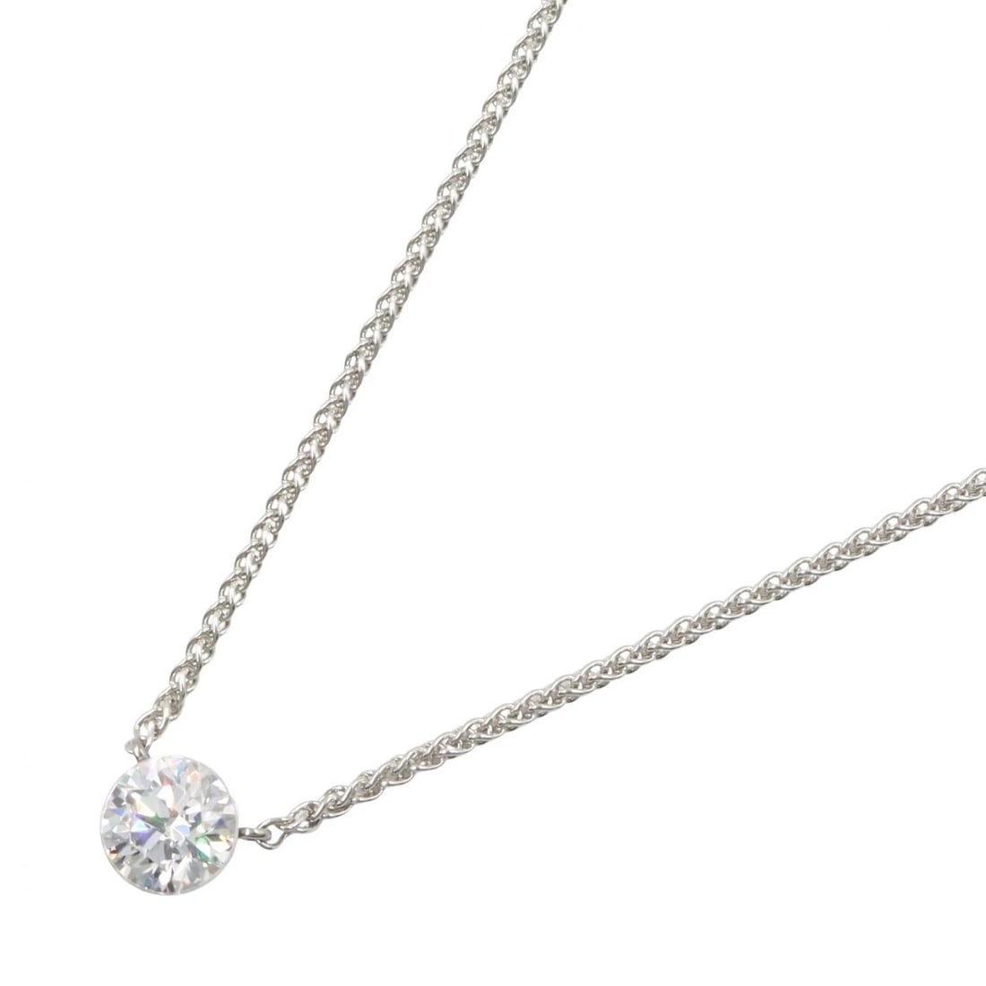 TIFFANY?CO TITAN SETTING FOREL WILLIAM MIN NECKLACE: TIFFANY?CO Titan setting Forel William Min Necklace Brand: TIFFANY?CO Type/Style: Necklace Material: Pt950 Platinum, Color: Silver Size: Size Neck rotation?40/45.5cm(15.7") Motif W?4.8mm x