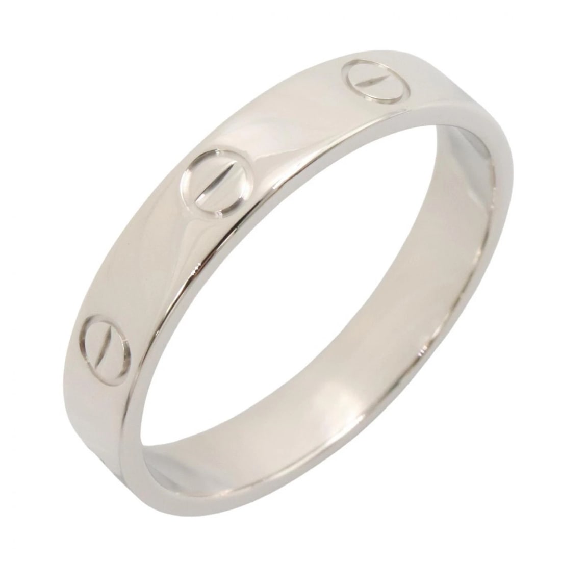 CARTIER MINI LOVE RING 18KWG WHITE GOLD: CARTIER Mini Love Ring 18KWG White Gold Brand: CARTIER Type/Style: Ring Material: K18WG?White Gold?, Color: Silver Size: US size 8.75 Accessories: None Accessories Notice: When purchasing pre-owned