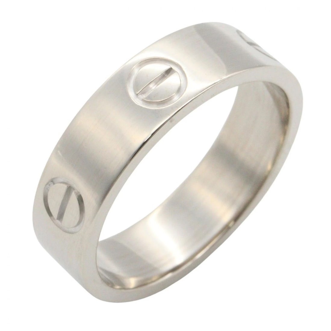 CARTIER LOVE RING 18KWG WHITE GOLD: CARTIER Love Ring 18KWG White Gold Brand: CARTIER Type/Style: Ring Material: K18WG?White Gold?, Color: Silver Size: US size 8 Accessories: None Accessories Notice: When purchasing pre-owned goods,