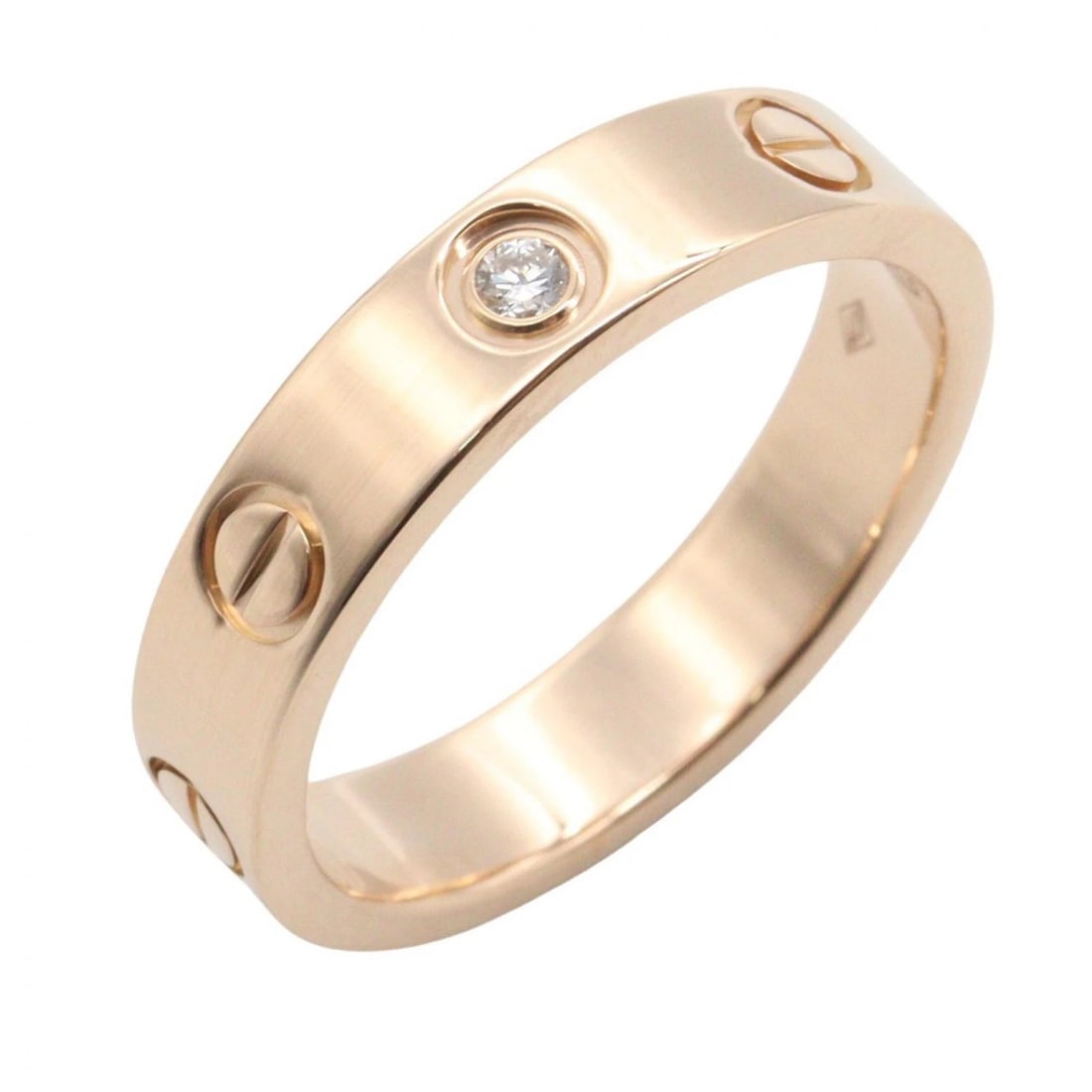 CARTIER MINI LOVE 1P DIAMOND RING: CARTIER Mini Love 1P Diamond Ring Brand: CARTIER Type/Style: Ring Material: K18PG?Rose Gold?, Color: Gold Size: US size 5 Accessories: None Accessories Notice: When purchasing pre-owned go