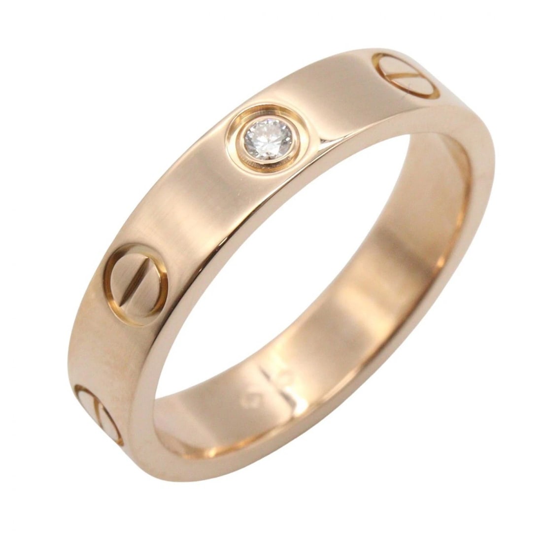 CARTIER MINI LOVE DIAMOND RING: CARTIER Mini Love Diamond Ring Brand: CARTIER Type/Style: Ring Material: K18PG?Rose Gold?, Color: Gold Size: US size 4.75 Accessories: None Accessories Notice: When purchasing pre-owned go