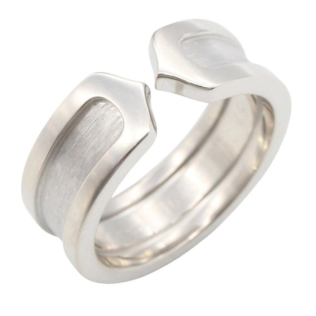 CARTIER C2 RING 18KWG WHITE GOLD: CARTIER C2 Ring 18KWG White Gold Brand: CARTIER Type/Style: Ring Material: K18WG?White Gold?, Color: Silver Size: 4.5 - 4.75 US Accessories: None Accessories Notice: When purchasing pre-ow