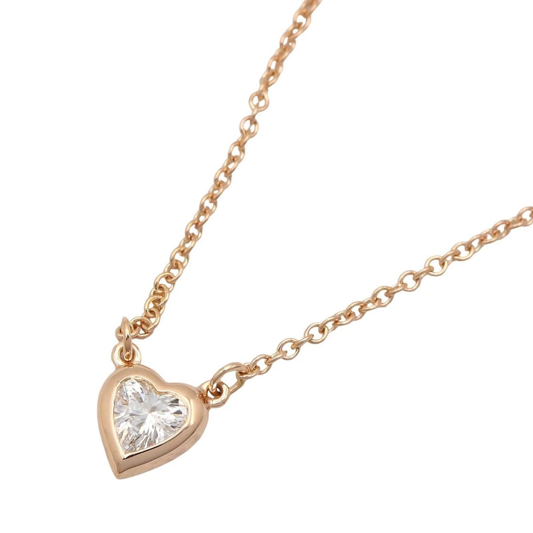 TIFFANY?CO BY THE YARD HEART DIAMOND NECKLACE PENDANT: TIFFANY?CO By the Yard Heart Diamond Necklace Pendant Brand: TIFFANY?CO Type/Style: Necklace Material: K18PG?Rose Gold?, Color: Gold Size: Size Neck rotation?41.5cm(16.3") Motif W?58mm x H?60mm(2.3" x