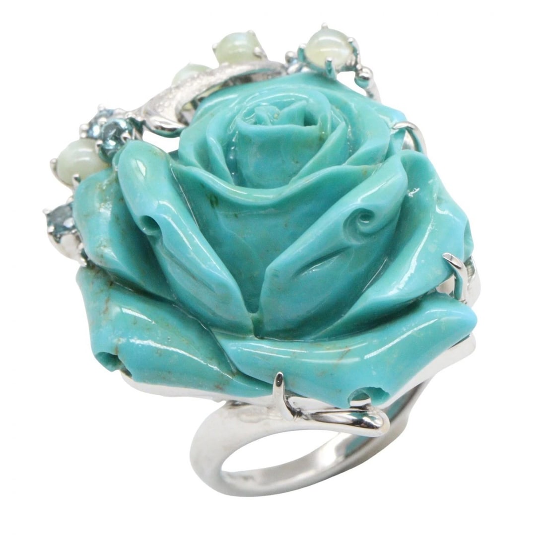 JEWELRY COLORED STONE RING PT900 18KWG: JEWELRY Colored stone Ring Pt900 18KWG Brand: JEWELRY Type/Style: Ring Material: Pt900 Platinum, Color: Silver Size: US size 11.75 Accessories: None Accessories Notice: When purchasing pre-owned