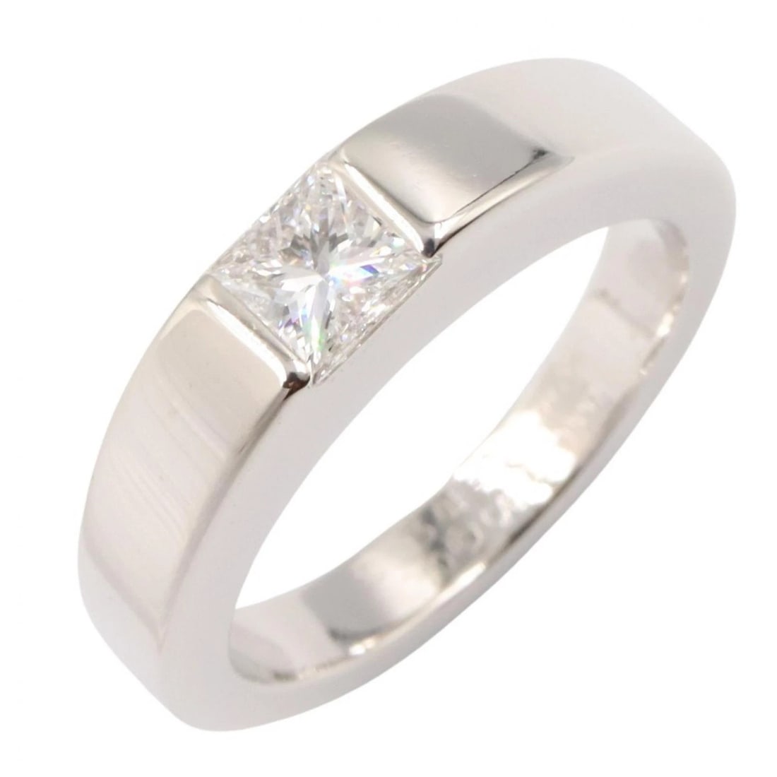 CARTIER TANK 1PD DIAMOND RING: CARTIER Tank 1PD Diamond Ring Brand: CARTIER Type/Style: Ring Material: K18WG?White Gold?, Color: Silver Size: US size 5 Accessories: None Accessories Notice: When purchasing pre-owned goods, please