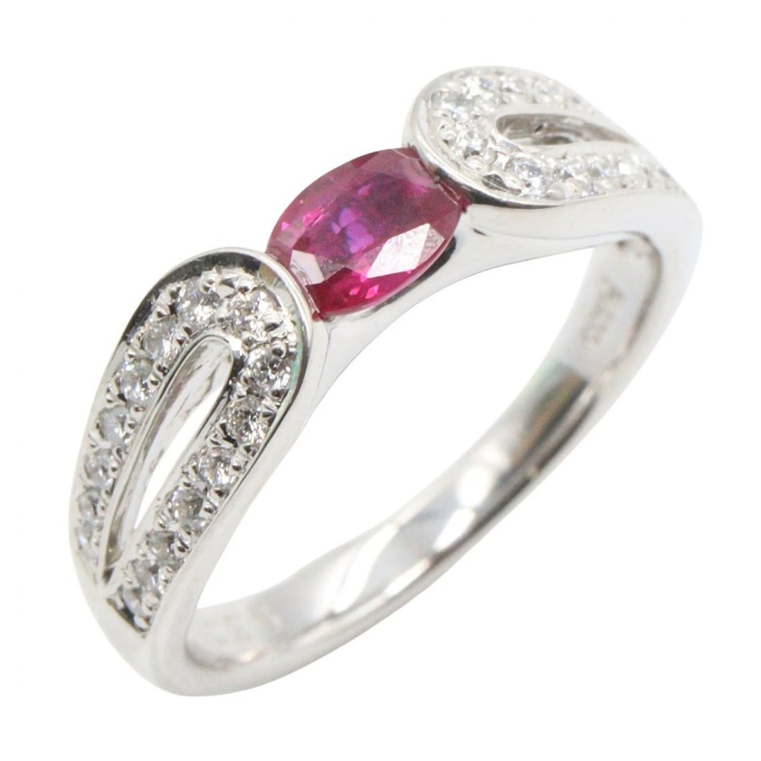 JEWELRY RUBY DIAMOND RING PT900 PLATINUM: JEWELRY Ruby Diamond Ring Pt900 Platinum Brand: JEWELRY Type/Style: Ring Material: Pt900 Platinum, Main Stone Ruby Color: Silver Size: US size 6 Accessories: None Accessories Notice: When