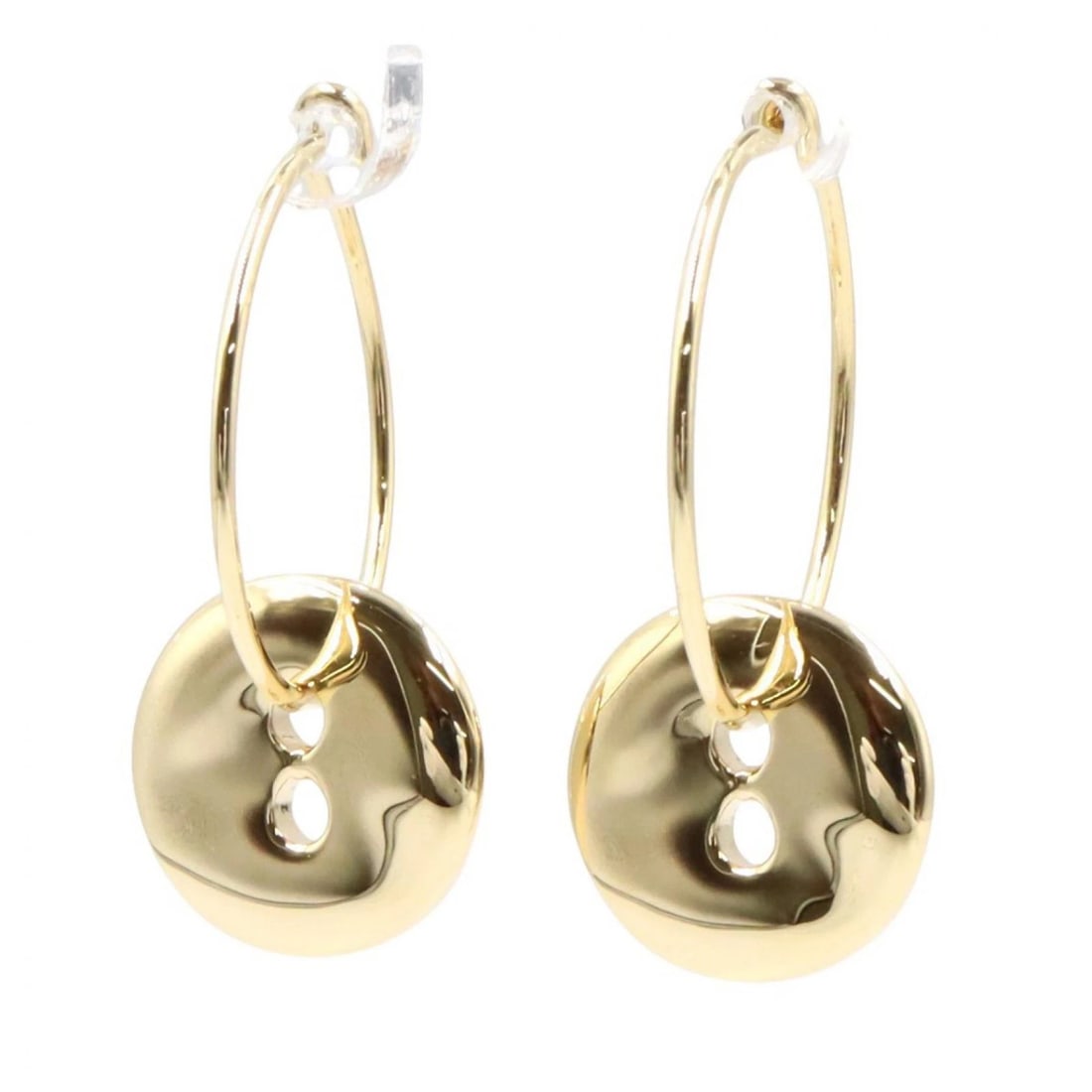 POMELLATO PIERCED EARRINGS 18KYG YELLOW GOLD: Pomellato Pierced Earrings 18KYG Yellow Gold Brand: Pomellato Type/Style: Pierced earrings Material: K18 (Yellow Gold), Color: Gold Size: Size 24mm x 12mm(0.9" x 0.5") Accessories: None Accessories