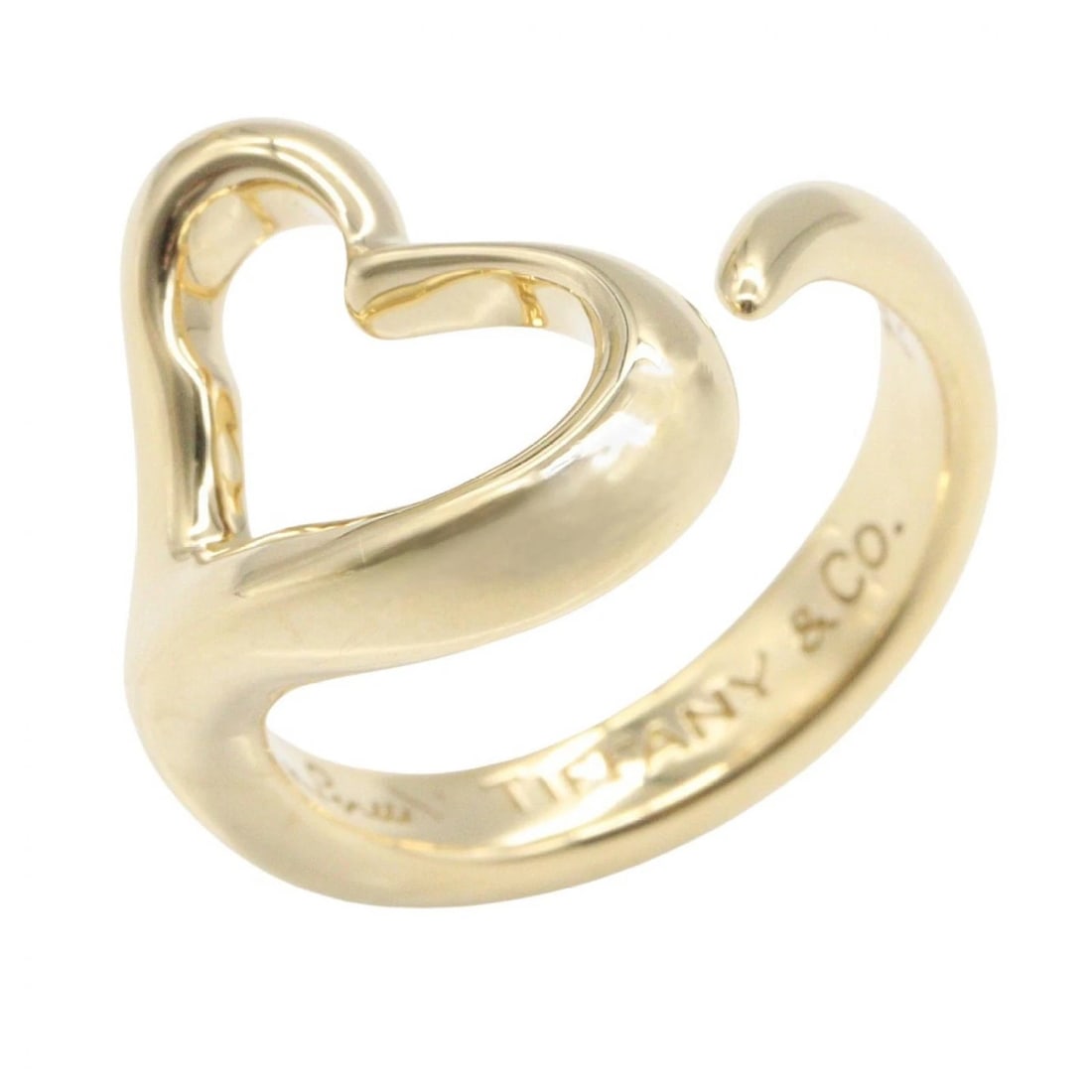 TIFFANY?CO OPEN HEART RING 18KYG YELLOW GOLD: TIFFANY?CO Open heart Ring 18KYG Yellow Gold Brand: TIFFANY?CO Type/Style: Ring Material: K18 (Yellow Gold), Color: Gold Size: US size 5.5 Accessories: None Accessories Notice: When purchasing