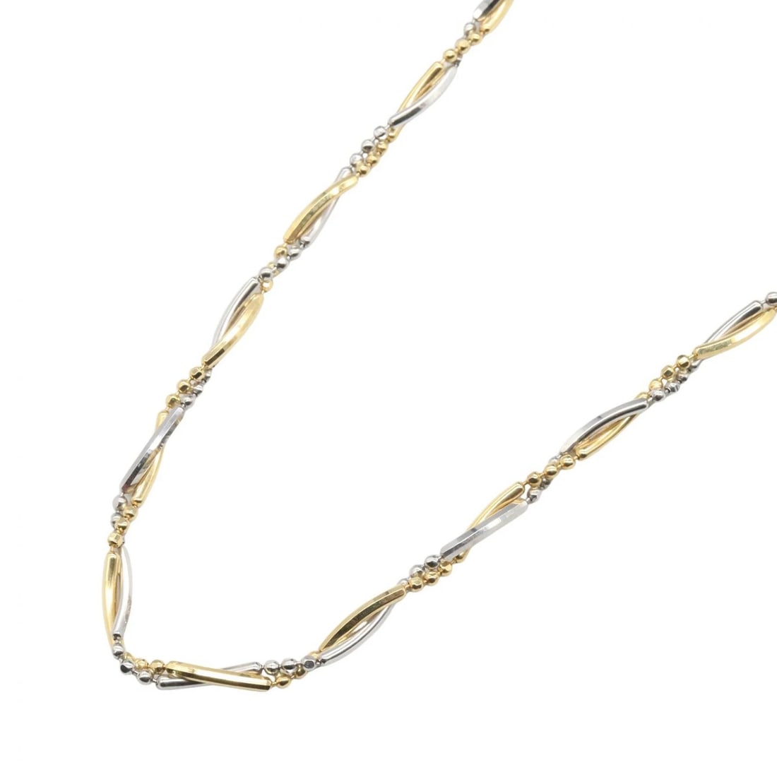 JEWELRY NECKLACE PT850 PLATINUM 18KYG: JEWELRY Necklace Pt850 Platinum 18KYG Brand: JEWELRY Type/Style: Necklace Material: Pt850Platinum , K18 (Yellow Gold), Color: Silver ,Gold Size: Size Neck rotation?41.5cm(16.3") Accessories: None