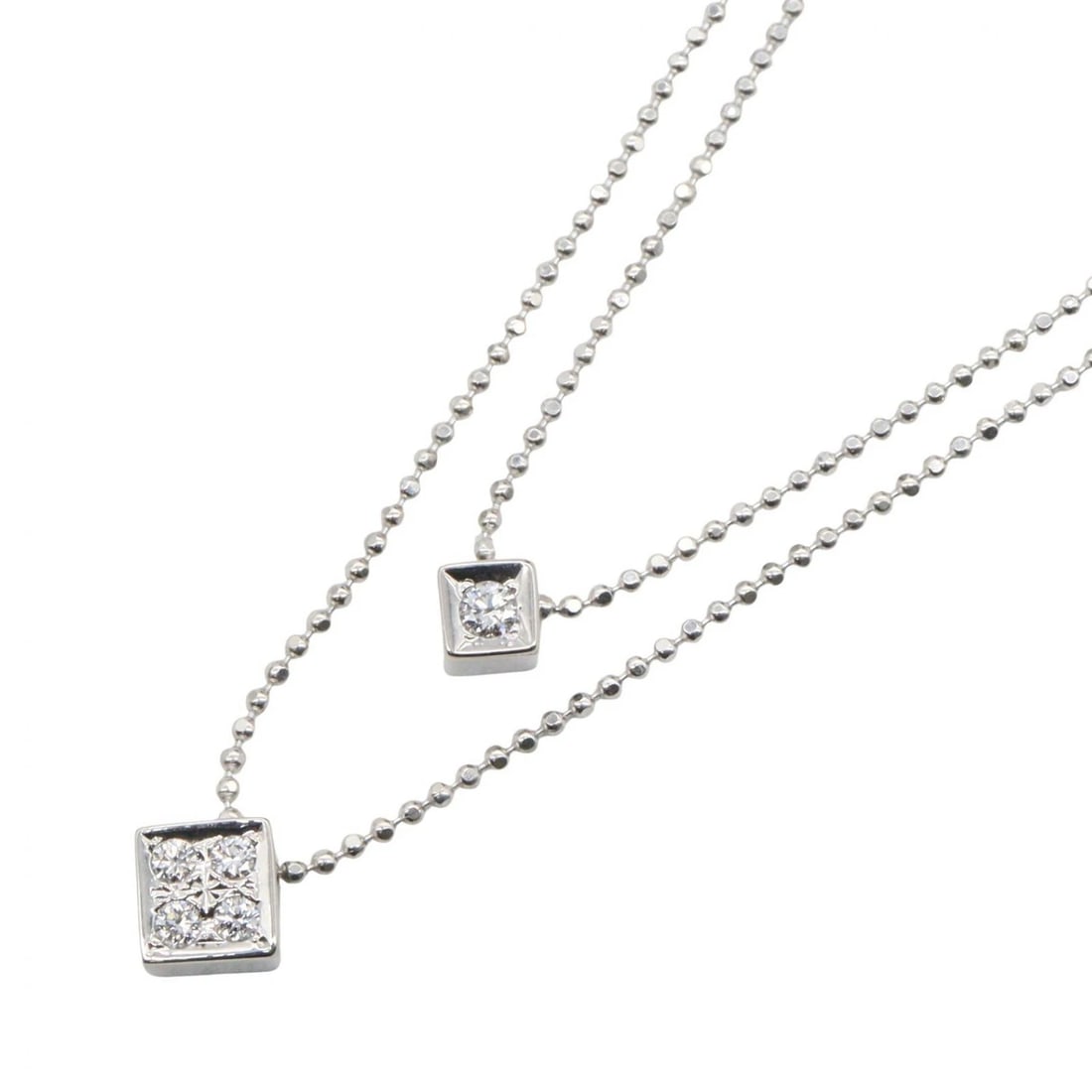 TASAKI DIAMOND CUBE NECKLACE PENDANT: TASAKI Diamond Cube Necklace Pendant Brand: TASAKI Type/Style: Necklace Material: K18WG?White Gold?, Color: Silver Size: Size Neck rotation?35/39cm(13.8") Motif W?7mm x H?7mm(0.3" x 0.3")