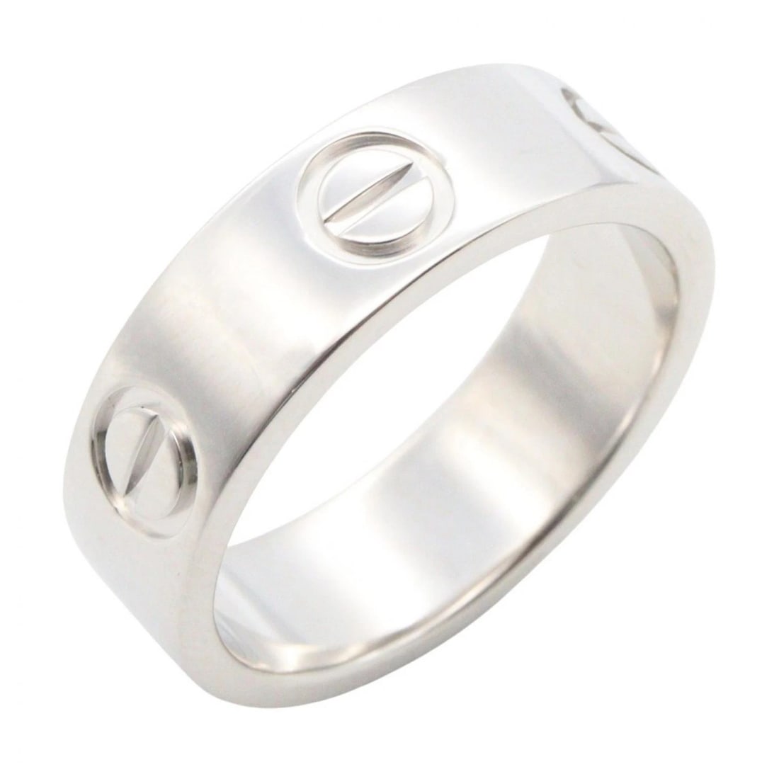 CARTIER LOVE RING 18KWG WHITE GOLD: CARTIER Love Ring 18KWG White Gold Brand: CARTIER Type/Style: Ring Material: K18WG?White Gold?, Color: Silver Size: US Size 4.75 Accessories: None Accessories Notice: When purchasing pre-o