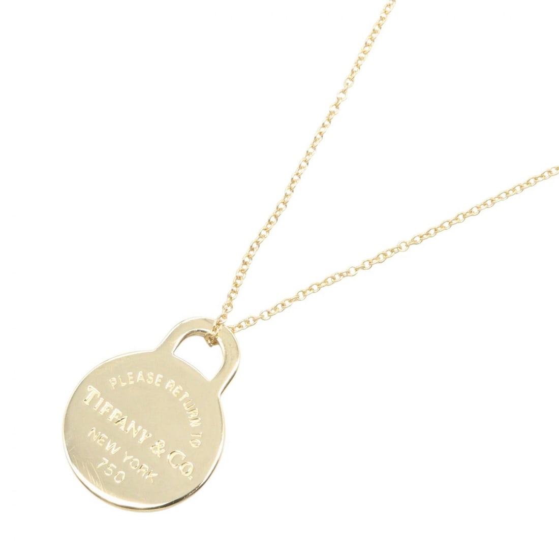 TIFFANY?CO RTT ROUND NECKLACE PENDANT: TIFFANY?CO RTT Round Necklace Pendant Brand: TIFFANY?CO Type/Style: Necklace Material: K18 (Yellow Gold), Color: Gold Size: Size Neck rotation?41cm(16.1") Motif W?15mm x H?20mm(0.6" x 0.8") Access