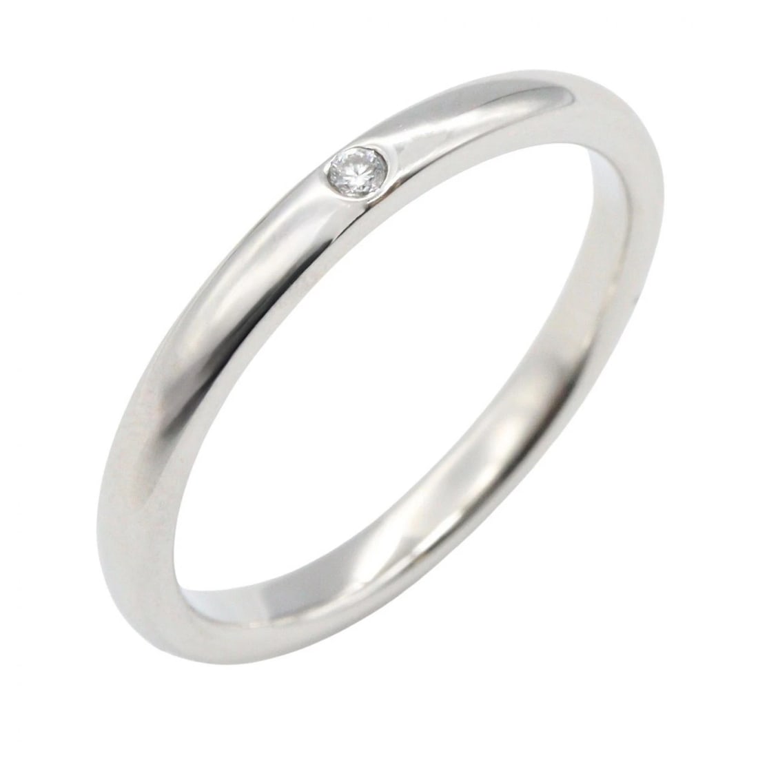 TIFFANY?CO STACKING BAND DIAMOND RING: TIFFANY?CO Stacking Band Diamond Ring Brand: TIFFANY?CO Type/Style: Ring Material: Pt950 Platinum, Color: Silver Size: US size 8.5 Accessories: None Accessories Notice: When purchasing pre