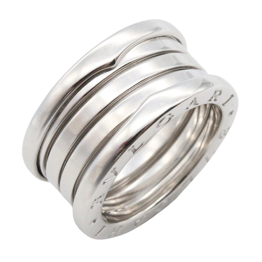 BVLGARI B-ZERO1 4 BANDS RING 18KWG: BVLGARI B-zero1 4 Bands Ring 18KWG Brand: BVLGARI Type/Style: Ring Material: K18WG?White Gold?, Color: Silver Size: US size 6.25 Accessories: None Accessories Notice: When purchasing pre-owned goods,