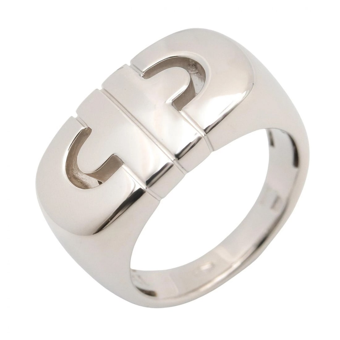 BVLGARI PARENTESI RING 18KWG WHITE GOLD: BVLGARI Parentesi Ring 18KWG White Gold Brand: BVLGARI Type/Style: Ring Material: K18WG?White Gold?, Color: Silver Size: US size 5.25 Accessories: None Accessories Notice: When purchasing pre-owned