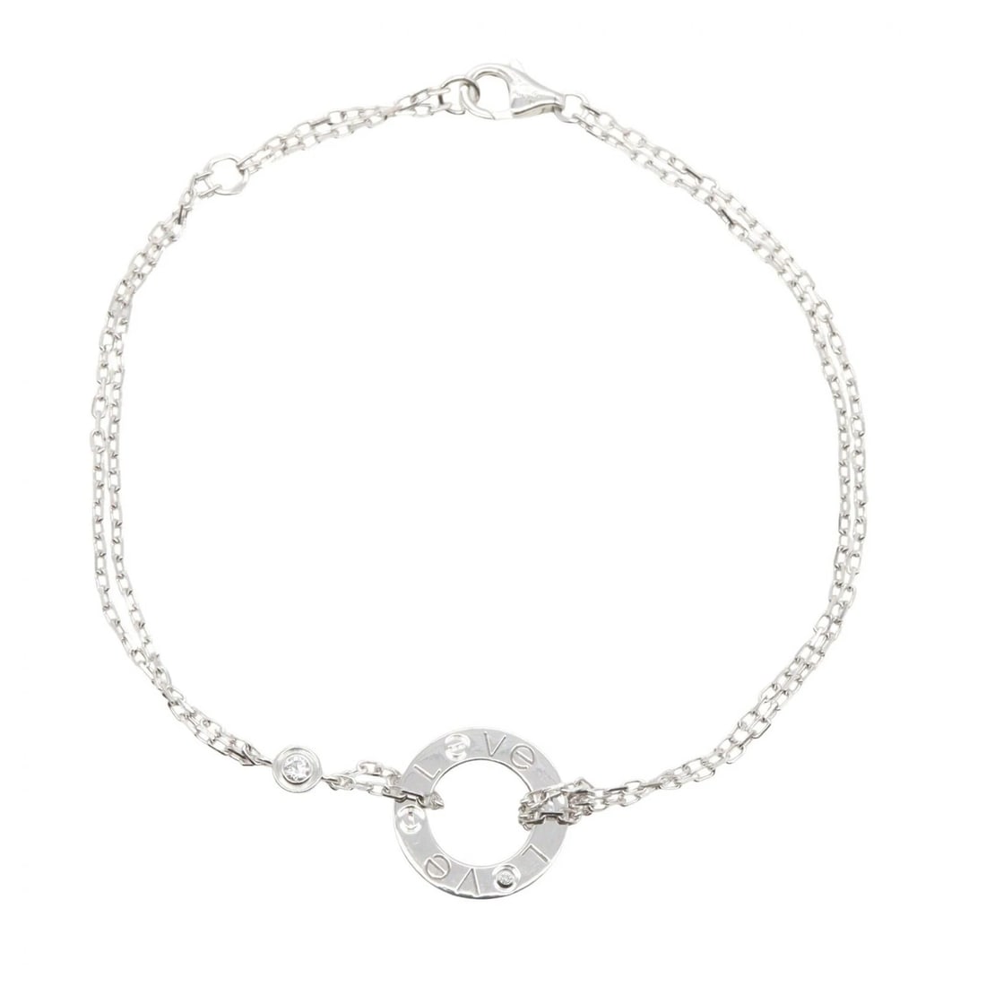 CARTIER LOVE CIRCLE BRACELET 2P DIAMOND BRACELET: CARTIER Love Circle Bracelet 2P Diamond Bracelet Brand: CARTIER Type/Style: Bracelet Material: K18WG?White Gold?, Color: Silver Size: Size Band Length?18cm(7.1") Notation Size?- Motif W?13mm x
