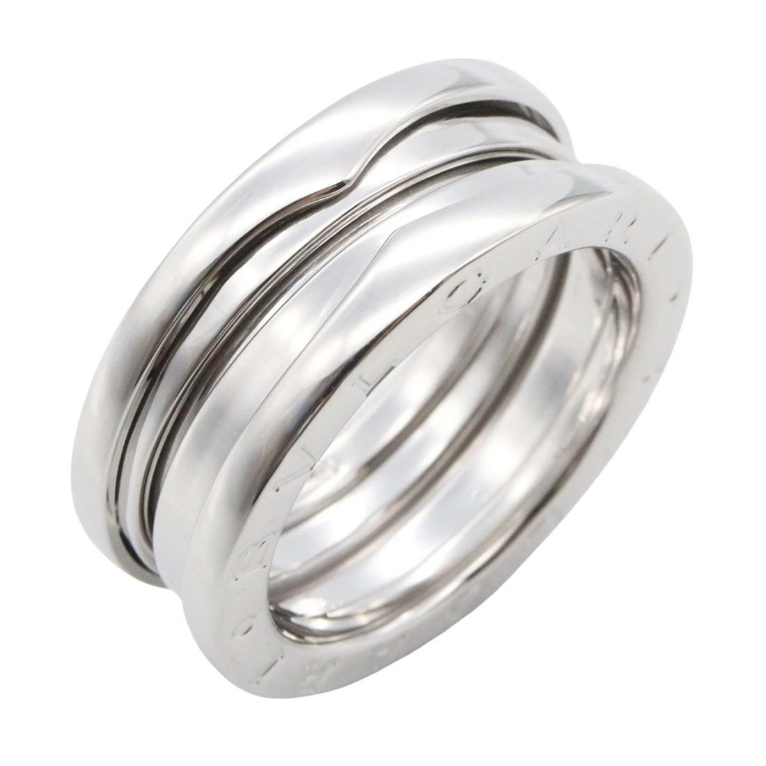 BVLGARI B-ZERO1 3 BANDS RING: BVLGARI B-zero1 3 Bands Ring Brand: BVLGARI Type/Style: Ring Material: K18WG?White Gold?, Color: Silver Size: US size 5.75 Accessories: None Accessories Notice: When purchasing pre-owned goods,