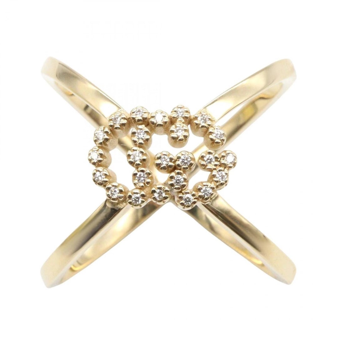GUCCI GG RUNNING CROSS LOGO DIAMOND RING - 2