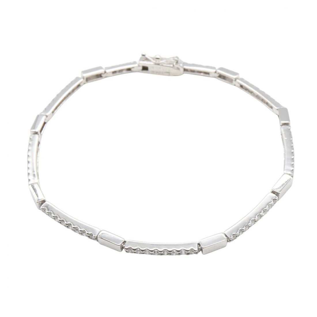 JEWELRY DIAMOND BRACELET 18KWG: JEWELRY Diamond Bracelet 18KWG Brand: JEWELRY Type/Style: Bracelet Material: K18WG?White Gold?, Color: Silver Size: Size Band Length?17cm(6.7") Accessories: None Accessories Notice: When purchasing