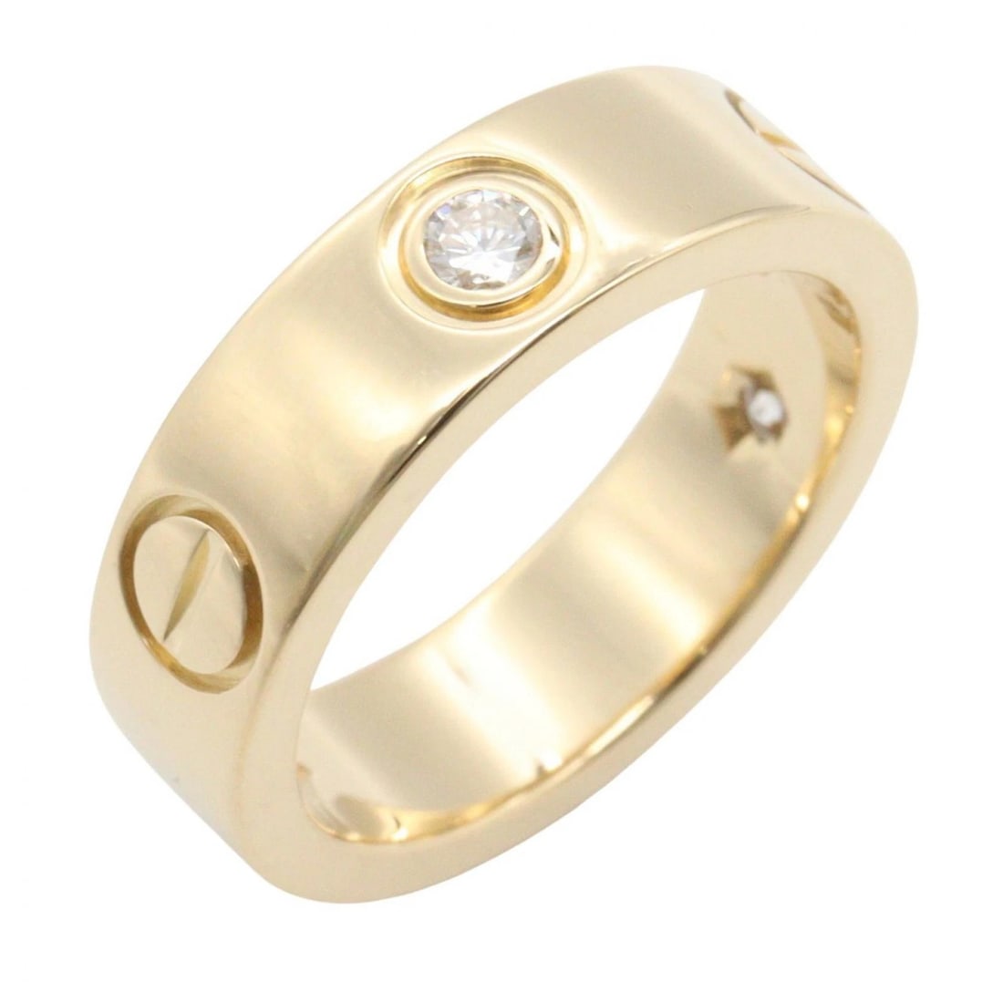 CARTIER LOVE 3P DIAMOND RING 18KYG: CARTIER Love 3P Diamond Ring 18KYG Brand: CARTIER Type/Style: Ring Material: K18 (Yellow Gold), Color: Gold Size: US size 5 Accessories: None Accessories Notice: When purchasing pre-owned goods,
