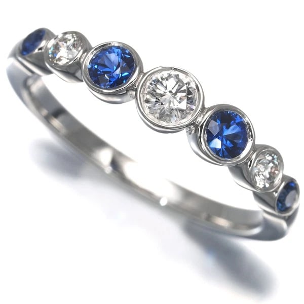 TIFFANY&CO. RING SAPPHIRE DIAMOND 950 PLATINUM: Tiffany&Co. Ring Sapphire Diamond 950 Platinum Brand: Tiffany & Co. Type/Style: Ring Material: 950 / Platinum, Main Stone Natural Color: Silver Size: US6 Accessories: None Accessories Notice: When