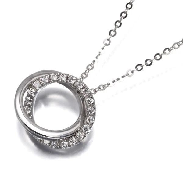 VENDOME NECKLACE DIAMOND DOUBLE CIRCLE 18K 750 WHITE GOLD: VENDOME Necklace Diamond Double Circle 18K 750 White Gold Brand: VENDOME Type/Style: Necklace Material: 18K/ 750 White Gold, Main Stone Natural Color: White Gold Size: Necklace length: 37 / 40cm