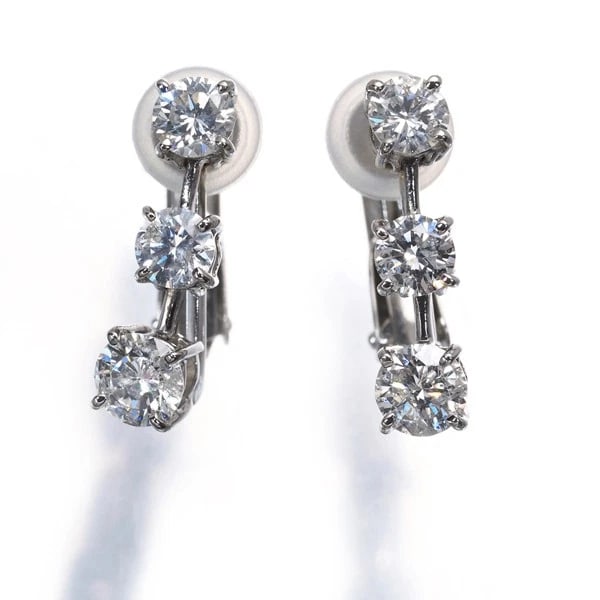 DIAMOND DROP EARRINGS 900 PLATINUM (1 of 2)