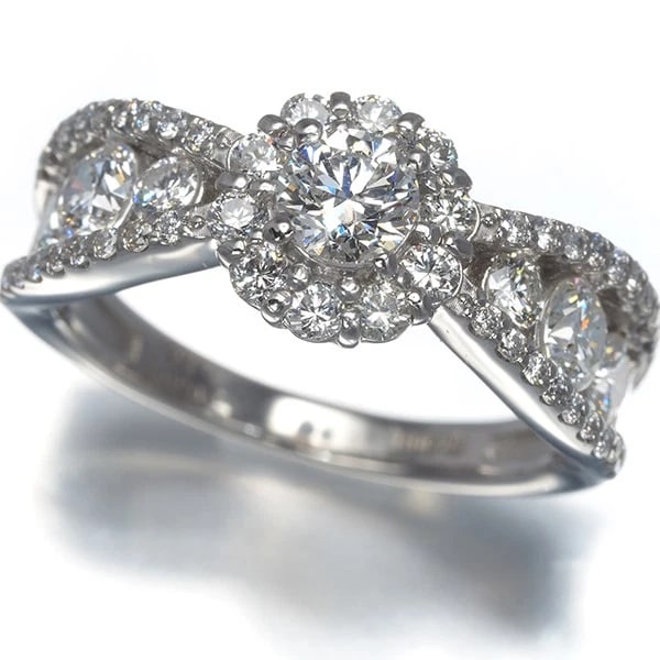 DIAMOND FLOWER RING 900 PLATINUM: Diamond Flower Ring 900 Platinum Brand: Unbranded Type/Style: Ring Material: 900 \Platinum, Main Stone Natural Color: Silver Size: US6.5 Accessories: None Accessories Notice: When purchasi