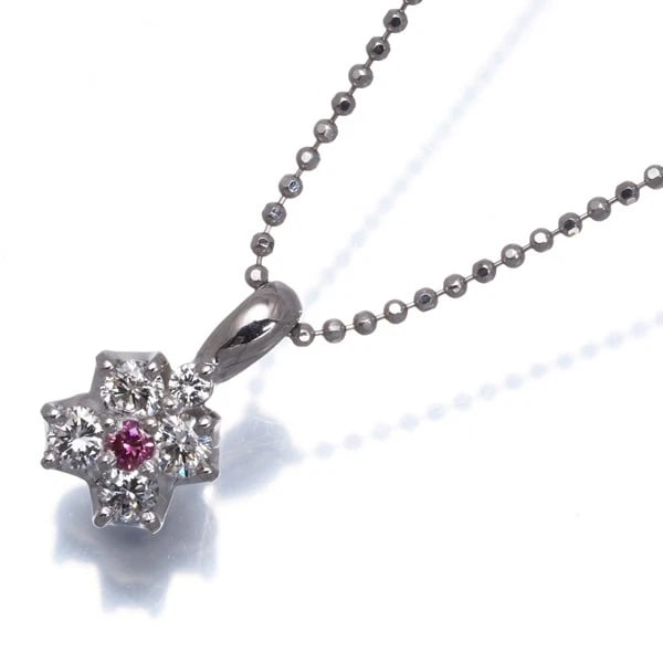 H.L NECKLACE DIAMOND FLOWER 850 900 PLATINUM: H.L Necklace Diamond Flower 850 900 Platinum Brand: H.L Type/Style: Necklace Material: 850 /900 Platinum, Main Stone Natural Color: Silver Size: Necklace length: 45cm Adjustable to short length with a
