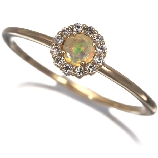 RING OPAL DIAMOND FLOWER 18K 750 YELLOW GOLD: Ring Opal Diamond Flower 18K 750 Yellow Gold Brand: Unbranded Type/Style: Ring Material: 18K / 750 / Yellow Gold, Main Stone Natural Color: Yellow Gold Size: US6.5-6.75 Accessories: None A