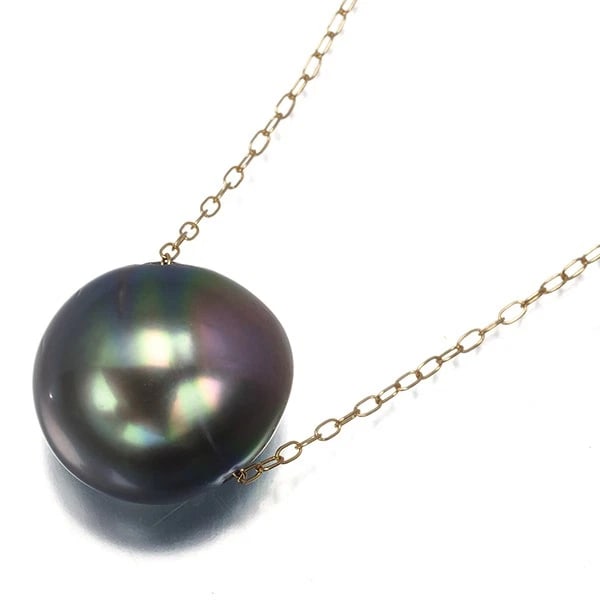 BLACK BABY SOUTH SEA PEARL FRESHWATER PEARL NECKLACE 18K YG: Black Baby South Sea Pearl Freshwater Pearl Necklace 18K YG Brand: Unbranded Type/Style: Necklace Material: 18K / 750 / Yellow Gold, Main Stone Cultured Color: Yellow Gold Size: Necklace length: 40 / 