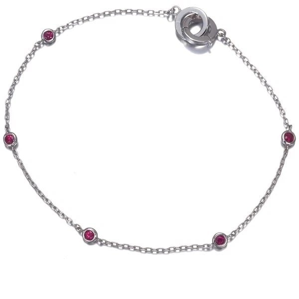 TASAKI BRACELET RUBY STATION 18K 750 WHITE GOLD: TASAKI Bracelet Ruby Station 18K 750 White Gold Brand: TASAKI Type/Style: Bracelet Material: 18K/ 750 White Gold, Main Stone Natural Color: White Gold Size: Inner circumference: 17.5cm Design width: 3