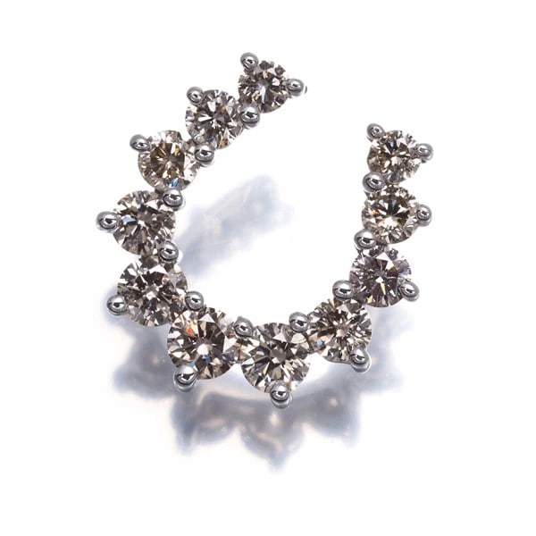 PENDANT BROWN DIAMOND 18K 750 WHITE GOLD: Pendant Brown Diamond 18K 750 White Gold Brand: GSTV Type/Style: Pendant Material: 18K/ 750 White Gold, Main Stone Natural Color: White Gold Size: Design size: 15.3 x 15.2mm Bail inner diameter: 4.0 x