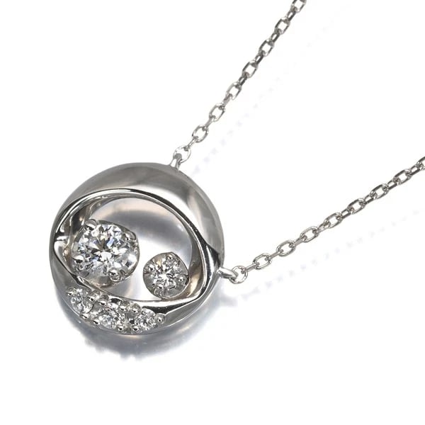 VENDOME NECKLACE DIAMOND CIRCLE 950 850 PLATINUM: VENDOME Necklace Diamond Circle 950 850 Platinum Brand: VENDOME Type/Style: Necklace Material: 950/ 850 Platinum, Main Stone Natural Color: Silver Size: Necklace length: 43cm Adjustable to short lengt