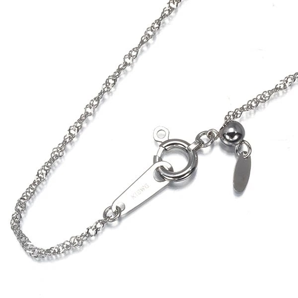 SCREW CHAIN NECKLACE 18K 750 WHITE GOLD: Screw Chain Necklace 18K 750 White Gold Brand: Unbranded Type/Style: Necklace Material: 18K /750 White Gold, Color: White Gold Size: Necklace length: 49cm Adjustable to short length with an extender.