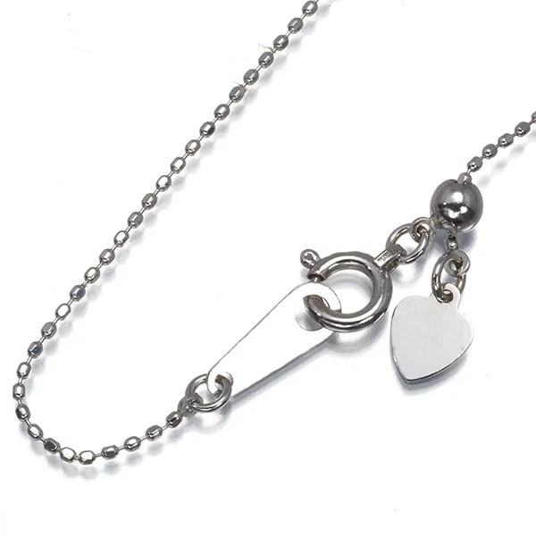 CUT BALL BEAD CHAIN NECKLACE 18K 750 WHITE GOLD: Cut Ball Bead Chain Necklace 18K 750 White Gold Brand: Unbranded Type/Style: Necklace Material: 18K/ 750 White Gold, Color: White Gold Size: Necklace length: 46cm Adjustable to short length with an ex