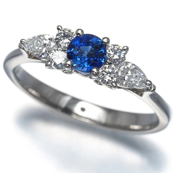 TIFFANY&CO. RING SAPPHIRE DIAMOND SEVEN STONE: Tiffany&Co. Ring Sapphire Diamond Seven Stone Brand: Tiffany & Co. Type/Style: Ring Material: 950/ Platinum, Main Stone Natural Color: Silver Size: US5.75-6 Accessories: None Accessories Notice: When