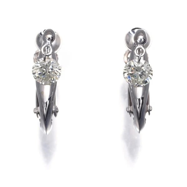 DIAMOND SOLITAIRE DROP EARRINGS 18K WG/14K WG (1 of 2)