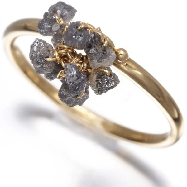 ROUGH-CUT DIAMOND RING 18K 750 YELLOW GOLD: Rough-cut Diamond Ring 18K 750 Yellow Gold Brand: Unbranded Type/Style: Ring Material: 18K /750 Yellow Gold, Main Stone Natural Color: Yellow Gold Size: US5 Accessories: None Accessories N
