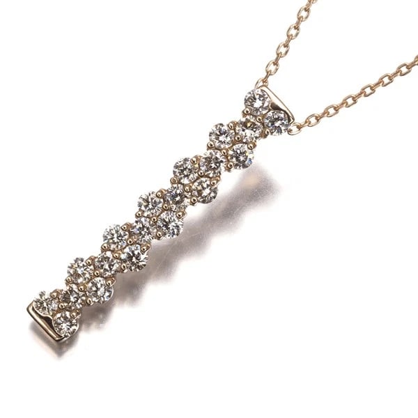 LIGHT BROWN DIAMOND NECKLACE 18K 750 ROSE GOLD: Light Brown Diamond Necklace 18K 750 Rose Gold Brand: Unbranded Type/Style: Necklace Material: 18K /750 Rose Gold, Main Stone Natural Color: Rose Gold Size: Necklace length: 45cm Adjustable to short l